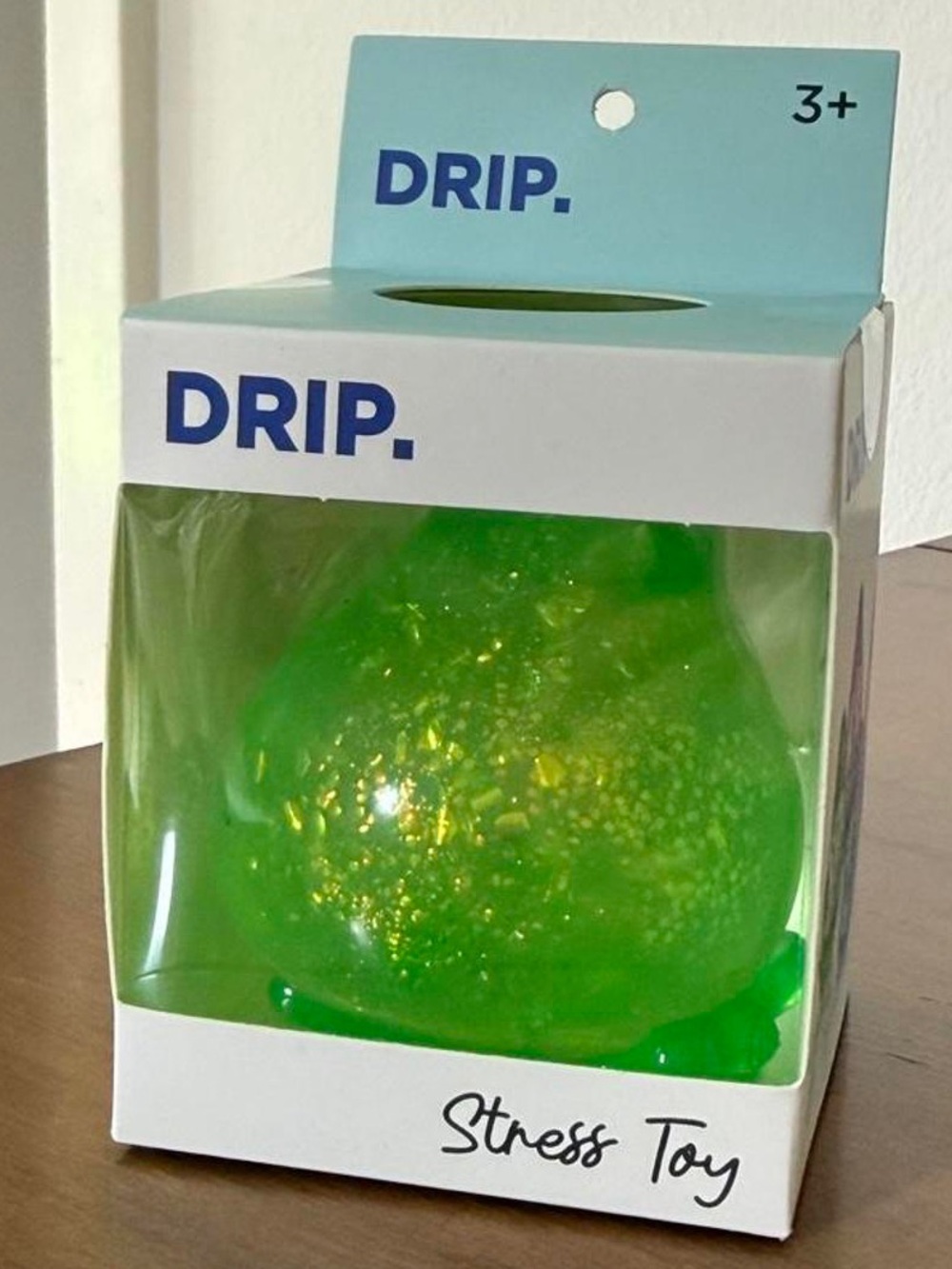 Drip. Green Glitter Raindrop Squishy Stress Toy